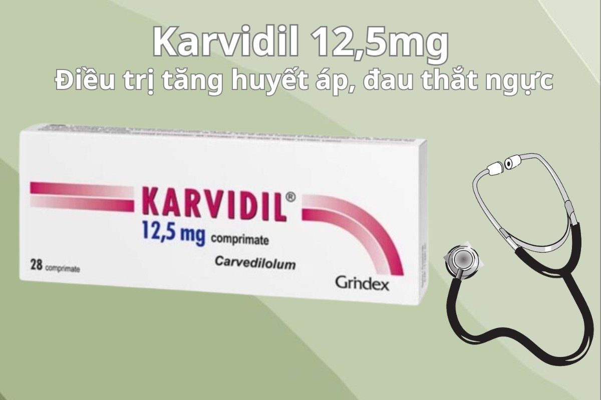 Karvidil 12,5mg 5 Karvidil 12,5mg điều trị tăng huyết áp