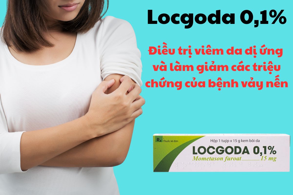 Locgoda 0,1% 15 Thuốc Locgoda 0,1% có tác dụng giảm các biểu hiện viêm da, viêm da dị ứng