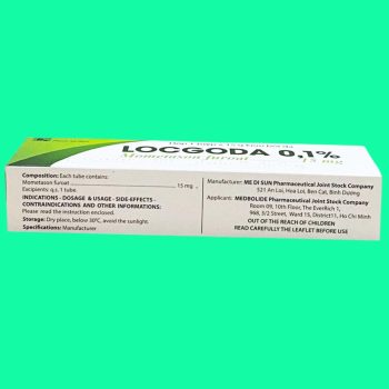 Thuốc Locgoda 0,1% có tác dụng giảm các biểu hiện viêm da, viêm da dị ứng