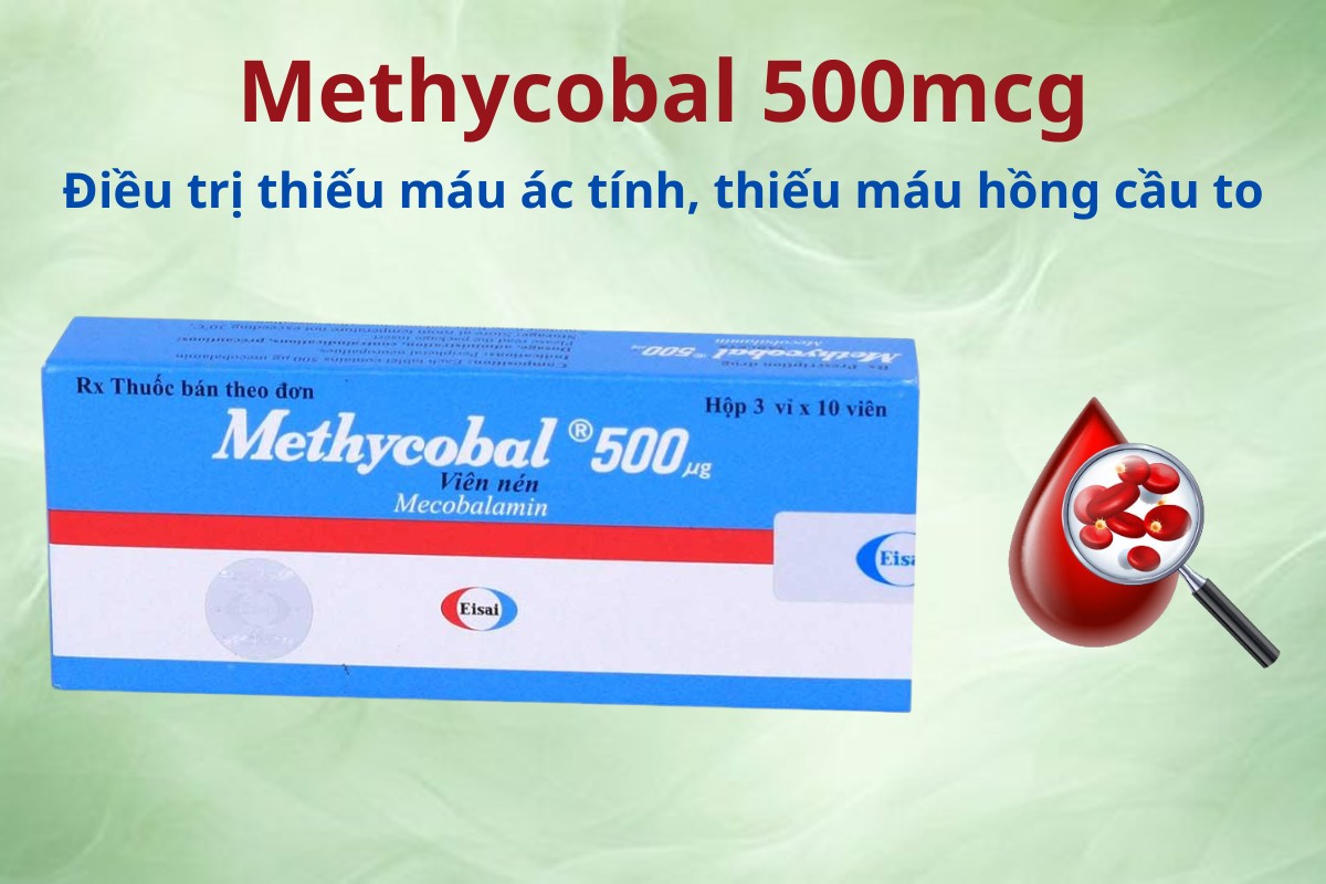 Methycobal 500mcg 9 Methycobal 500mcg điều trị thiếu máu ác tính, thiếu máu hồng cầu to