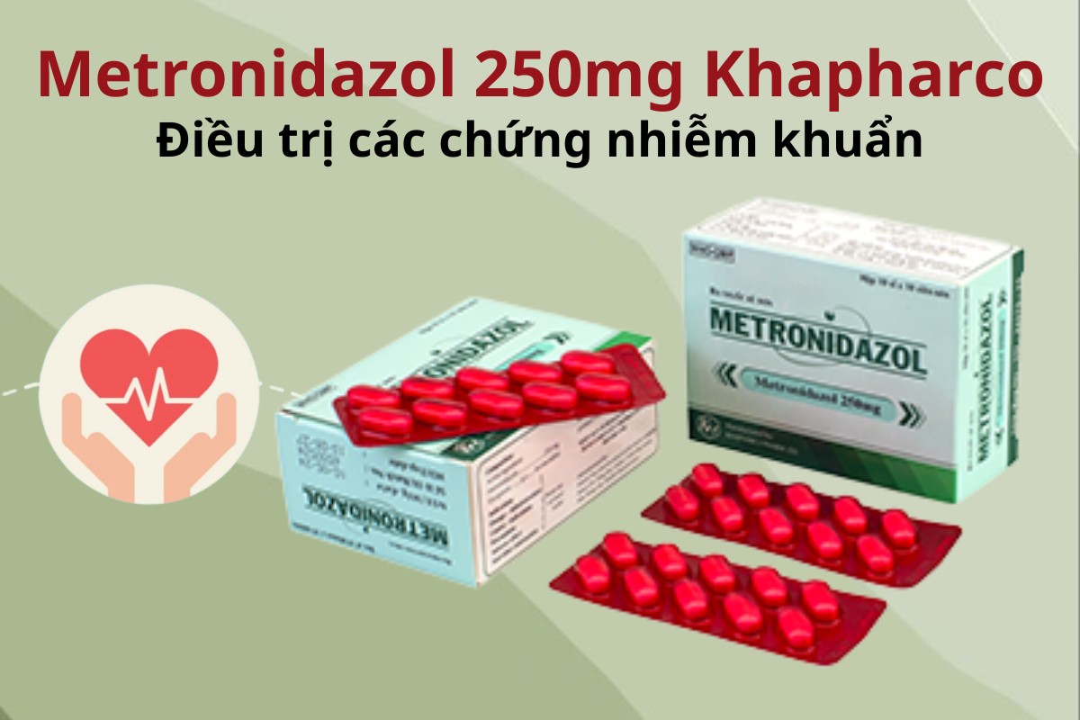 Metronidazol 250mg Khapharco 6 Metronidazol 250mg Khapharco điều trị nhiễm khuẩn