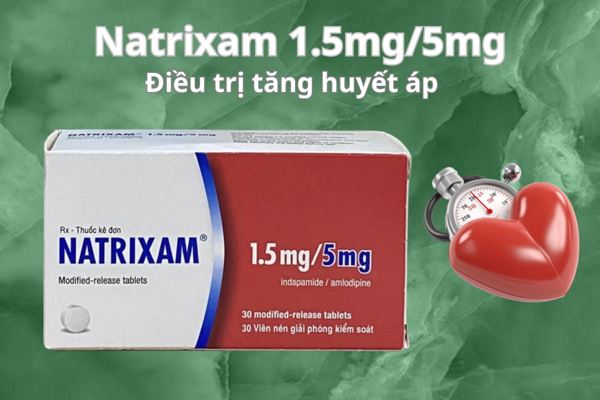 Natrixam 1.5mg/5mg 14 Natrixam 1.5mg/5mg điều trị tăng huyết áp
