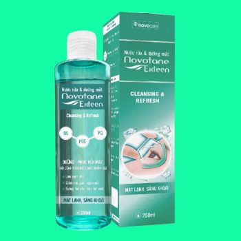 Nước Rửa Và Dưỡng Mắt Novotane Exteen Cleansing & Refresh (Màu Xanh) có tác dụng cung cấp độ ẩm, làm dịu, hỗ trợ giảm đỏ và ngứa