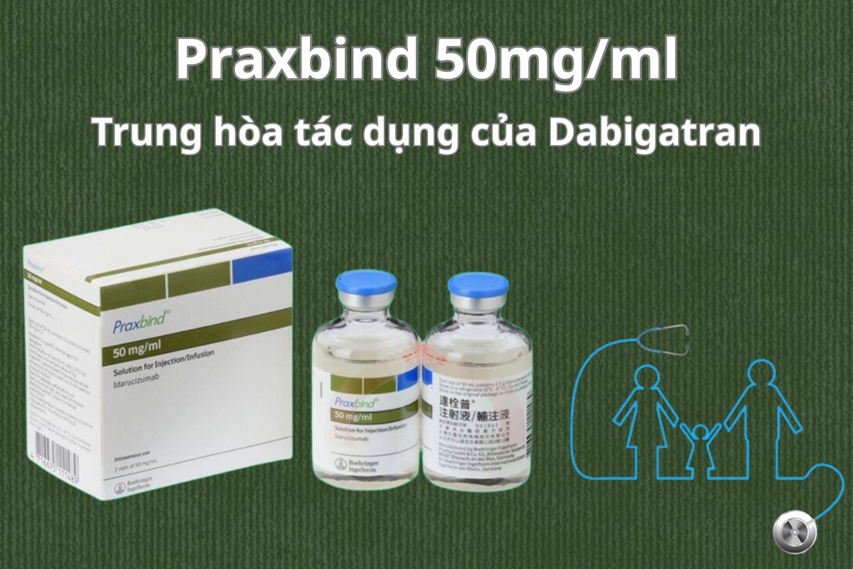 Praxbind 50mg/ml 7 Praxbind 50mg/ml trung hòa tác dụng của dabigatran