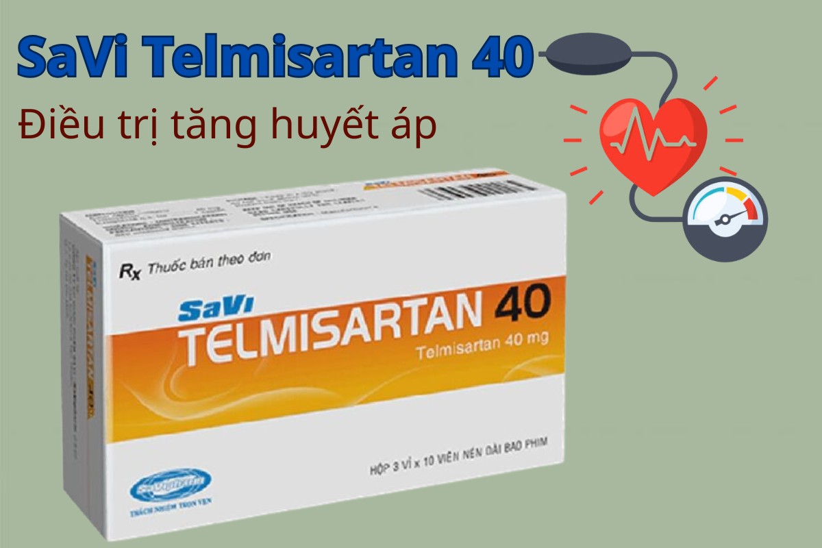 SaVi Telmisartan 40 7 SaVi Telmisartan 40 điều trị tăng huyết áp