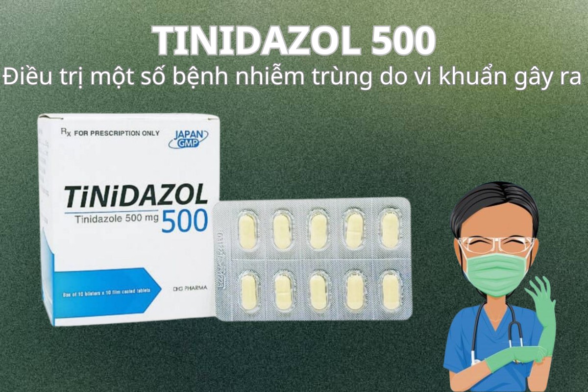 Tinidazol 500 DHG 9 Tinidazol 500 DHG điều trị nhiễm khuẩn
