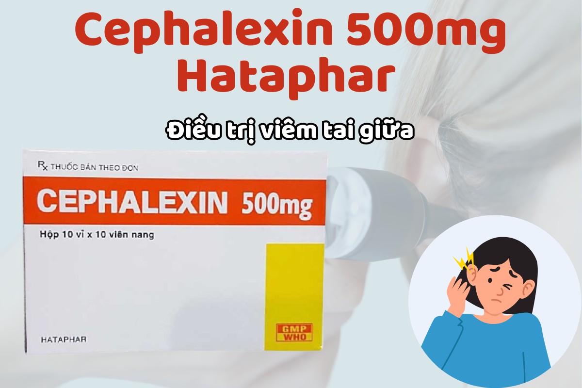 Cephalexin 500mg Hataphar 7 Cephalexin 500mg Hataphar điều trị viêm tai giữa