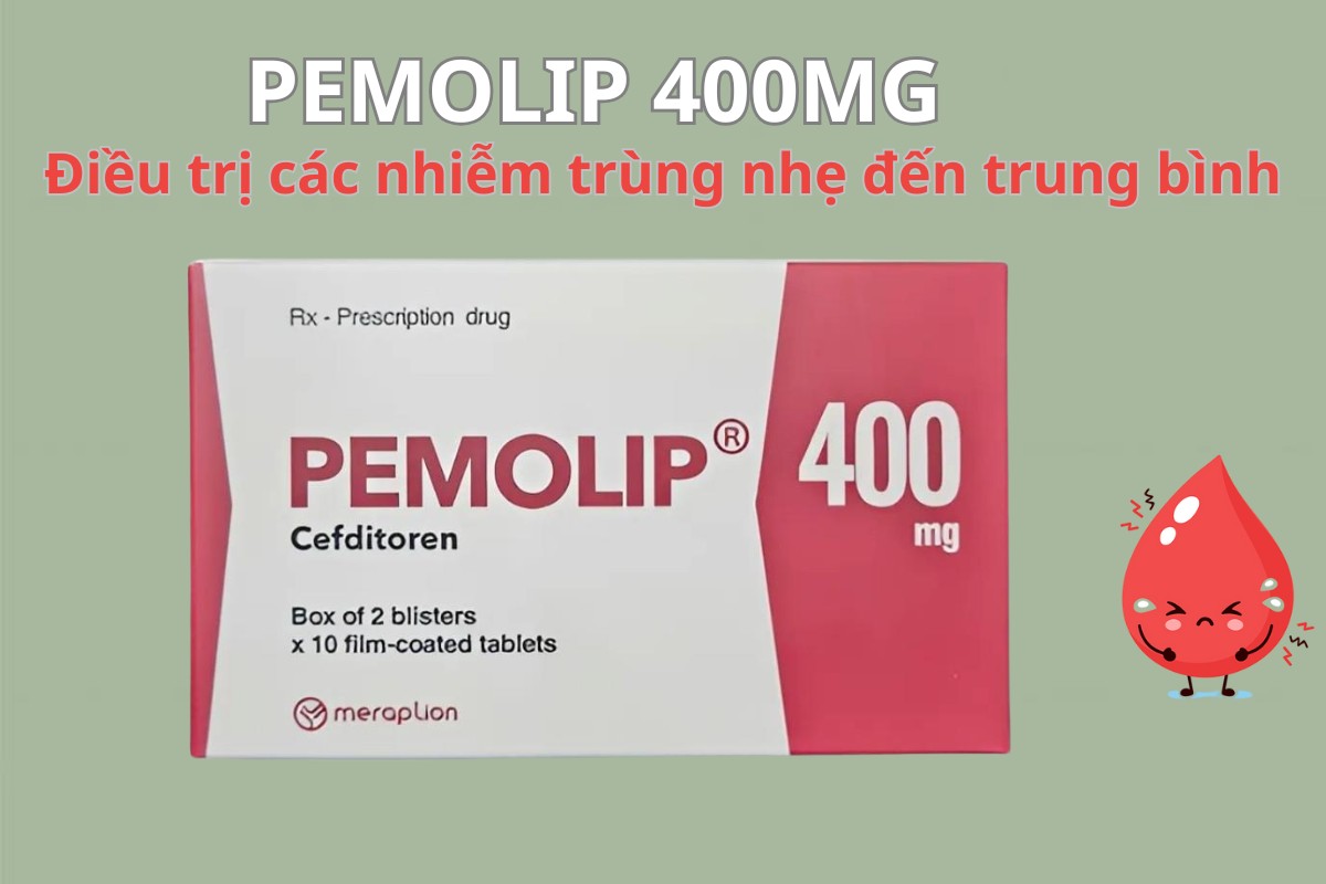 Pemolip 400mg 6 Pemolip 400mg điều trị nhiễm trùng từ nhẹ đến trung bình