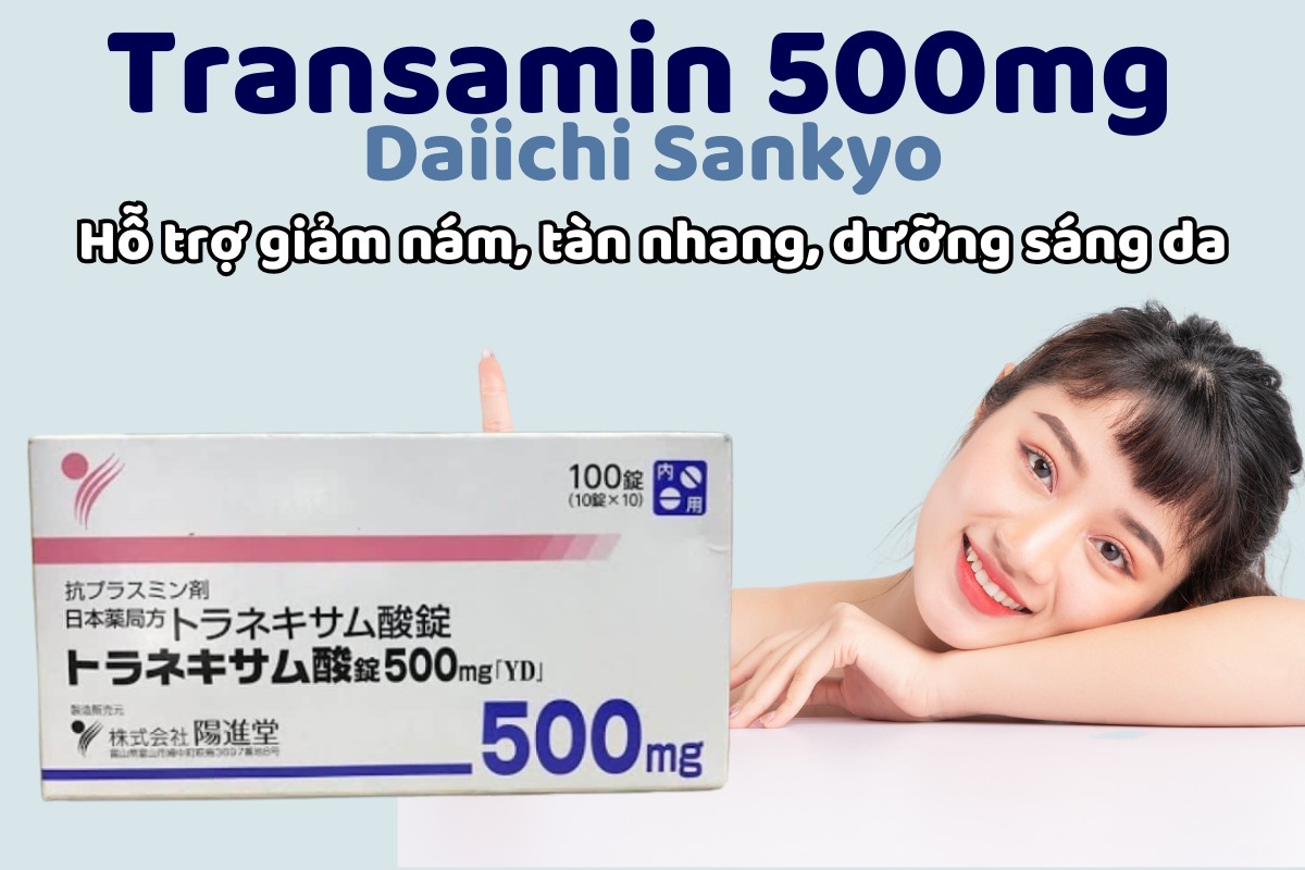 Transamin 500mg Daiichi Sankyo 6 Transamin 500mg Daiichi Sankyo giảm nám, tàn nhang, hỗ trợ dưỡng sáng da