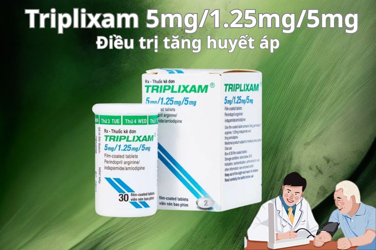 Triplixam 5mg/1.25mg/5mg 8 Triplixam 5mg/1.25mg/5mg điều trị tăng huyết áp