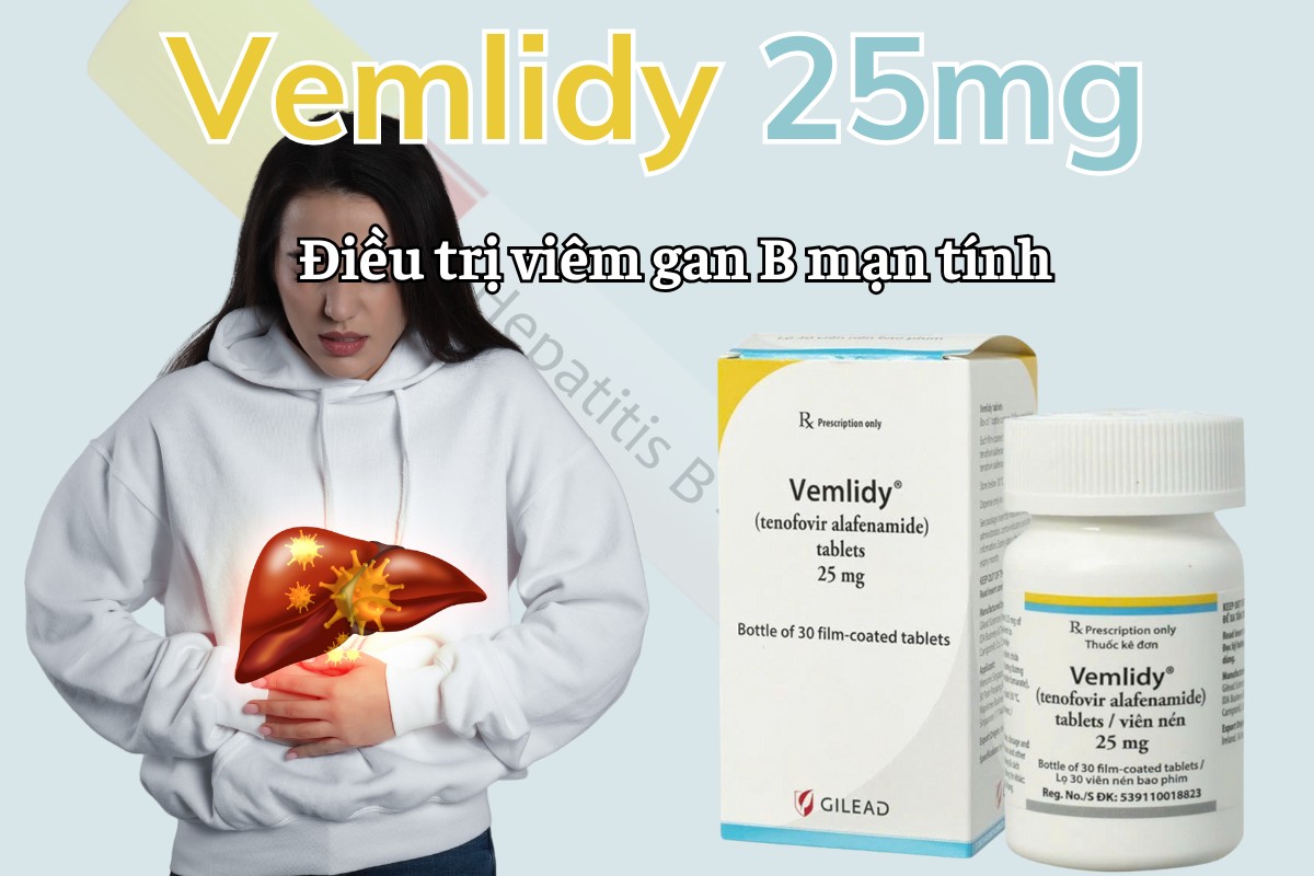 Vemlidy 25mg 12 Vemlidy 25mg điều trị viêm gan B mạn tính