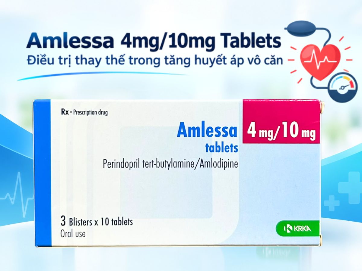 Amlessa 4mg/10mg Tablets 11 Amlessa 4mg/10mg Tablets điều trị tăng huyết áp vô căn