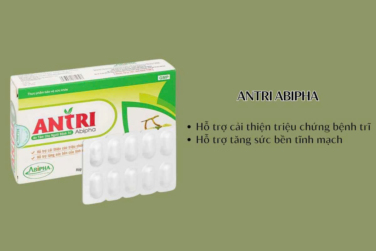 Antri Abipha 9 Antri Abipha hỗ trợ cải thiện triệu chứng bệnh trĩ