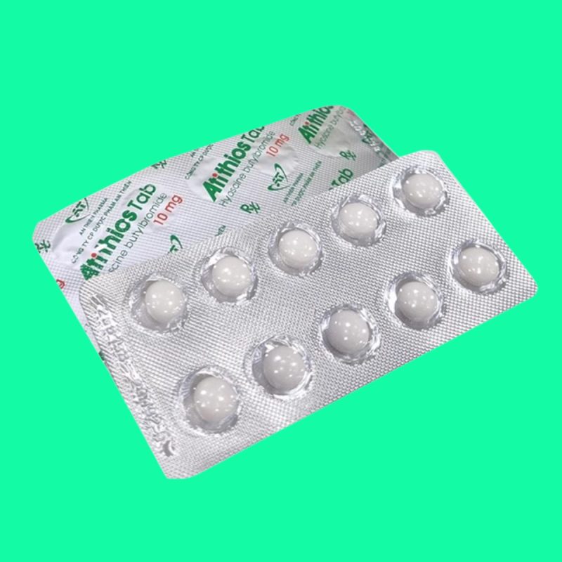 Atithios Inj Thuốc Atithios Tab 10mg có tác dụng giúp giảm co thắt cơ trơn