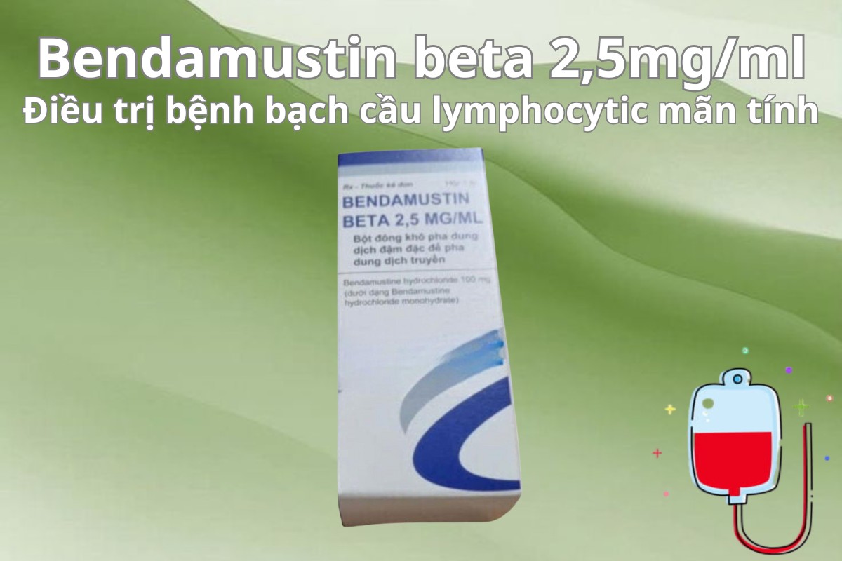 Bendamustin beta 2,5mg/ml 6 Bendamustin beta 2,5mg/ml điều trị bệnh bạch cầu Lymphocytic mãn tính