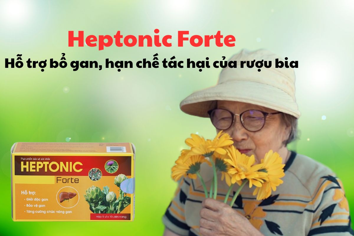 Heptonic Forte 10 Heptonic Forte có tác dụng hỗ trợ chức năng gan, bảo vệ gan khỏi các tổn thương