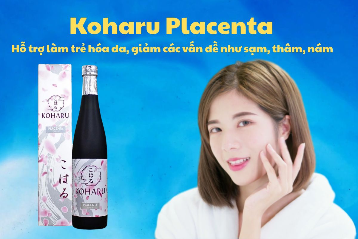 Koharu Placenta có tác dụng hỗ trợ làm chậm quá trình lão hóa da, giúp duy trì độ ẩm và đàn hồi trên da