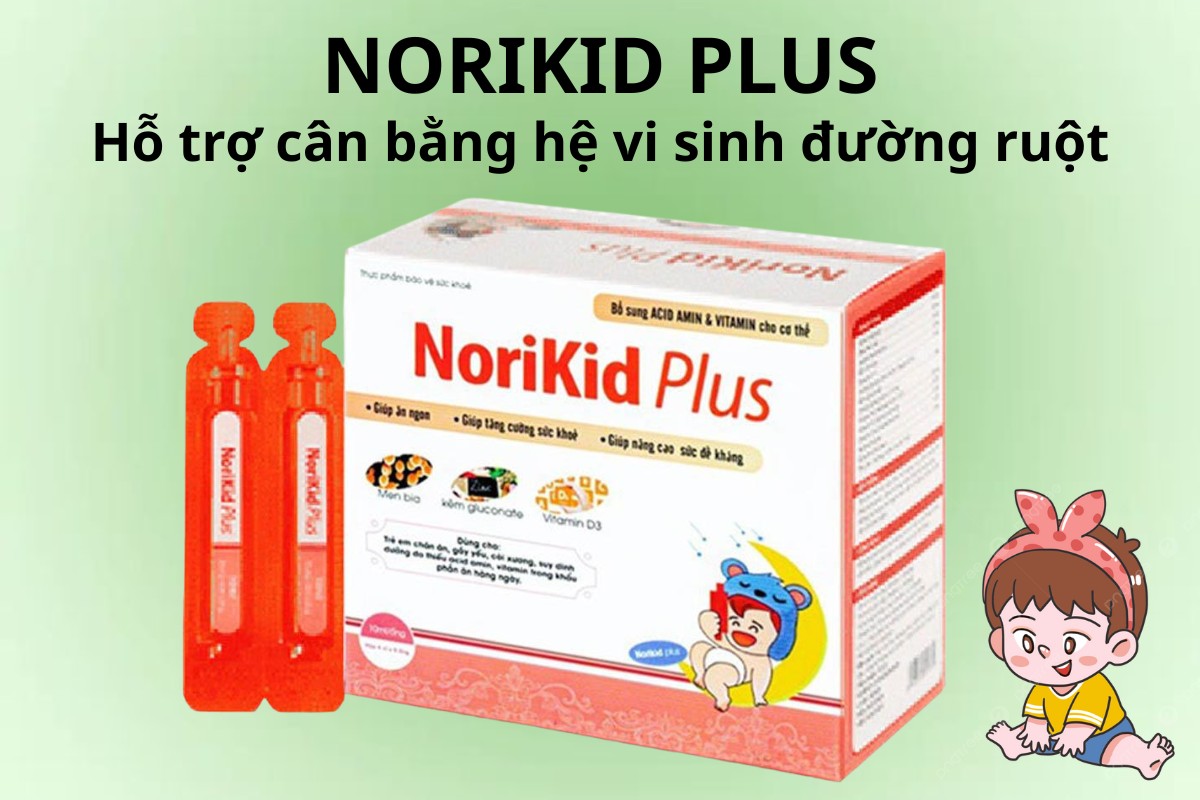 NORIKID PLUS 8 NORIKID PLUS hỗ trợ cân bằng hệ vi sinh đường ruột