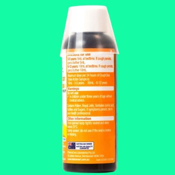 Nature’s Way Kids Smart Cough Clear Triple Action Syrup có tác dụng hỗ trợ làm dịu cổ họng, giảm các biểu hiện như ho, đờm, sốt nhẹ