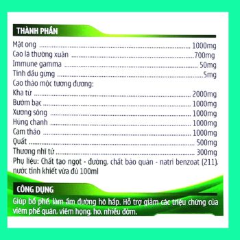 Sirohocam Thanh Diệp King Baby có tác dụng làm dịu cổ họng và hỗ trợ giảm kích ứng do ho