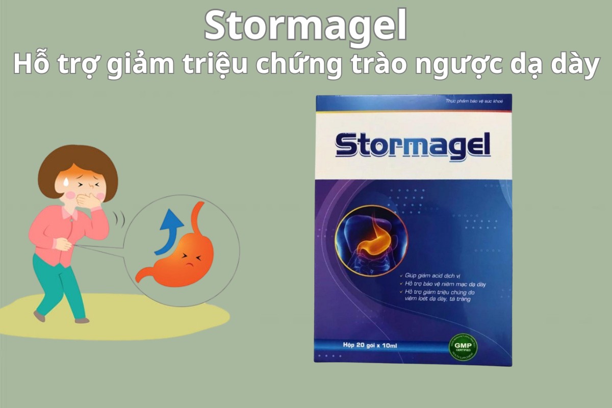 Stormagel hỗ trợ giảm triệu chứng trào ngược
