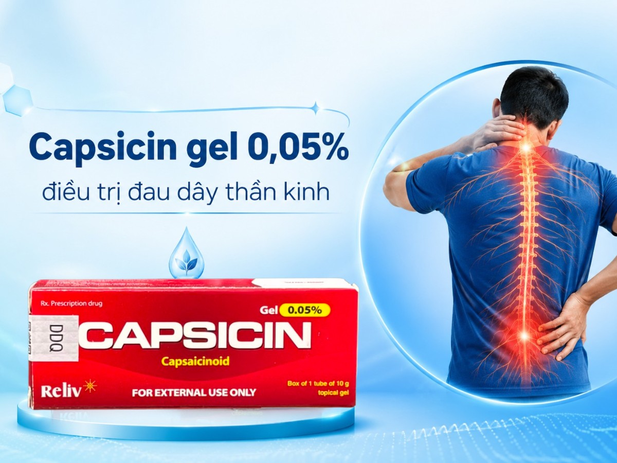 Capsicin gel 0,05% 12 Capsicin gel 0,05% điều trị đau dây thần kinh