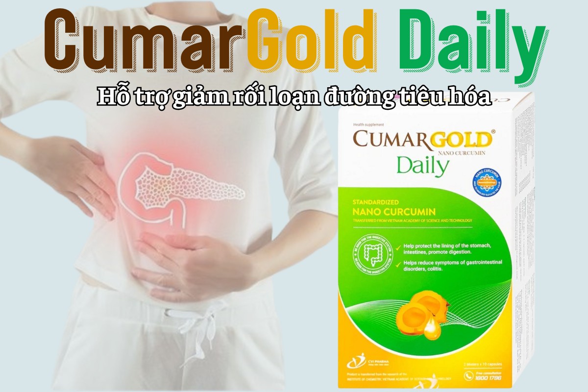 CumarGold Daily 9 CumarGold Daily hỗ trợ giảm rối loạn đường tiêu hóa