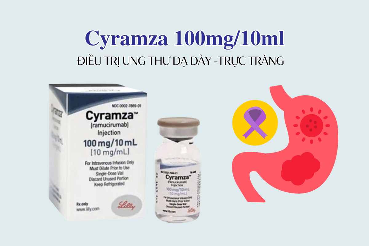 Cyramza 100mg/10ml 8 Cyramza 100mg/10ml điều trị ung thư dạ dày, trực tràng