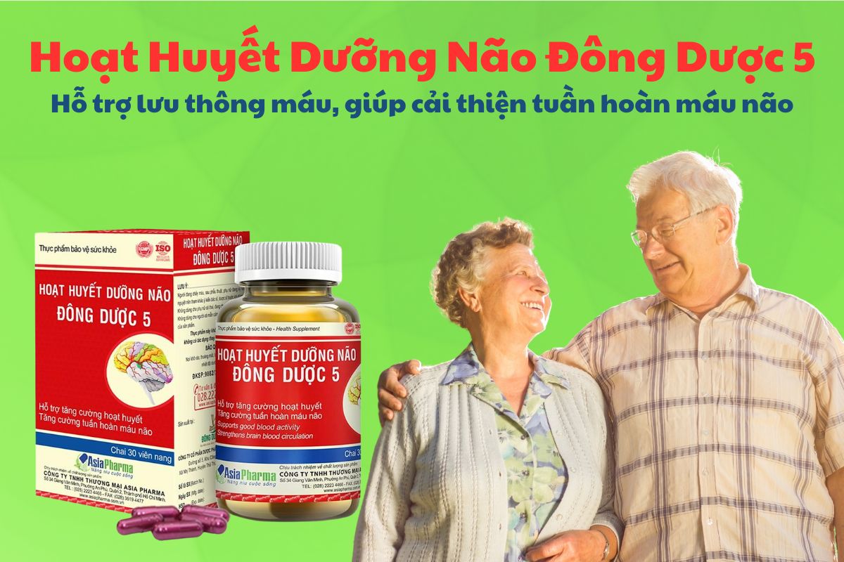 Hoạt Huyết Dưỡng Não Đông Dược 5 7 Hoạt Huyết Dưỡng Não Đông Dược 5 có tác dụng hỗ trợ tăng cường tuần hoàn máu lên não, thúc đẩy quá trình lưu thông máu toàn cơ thể