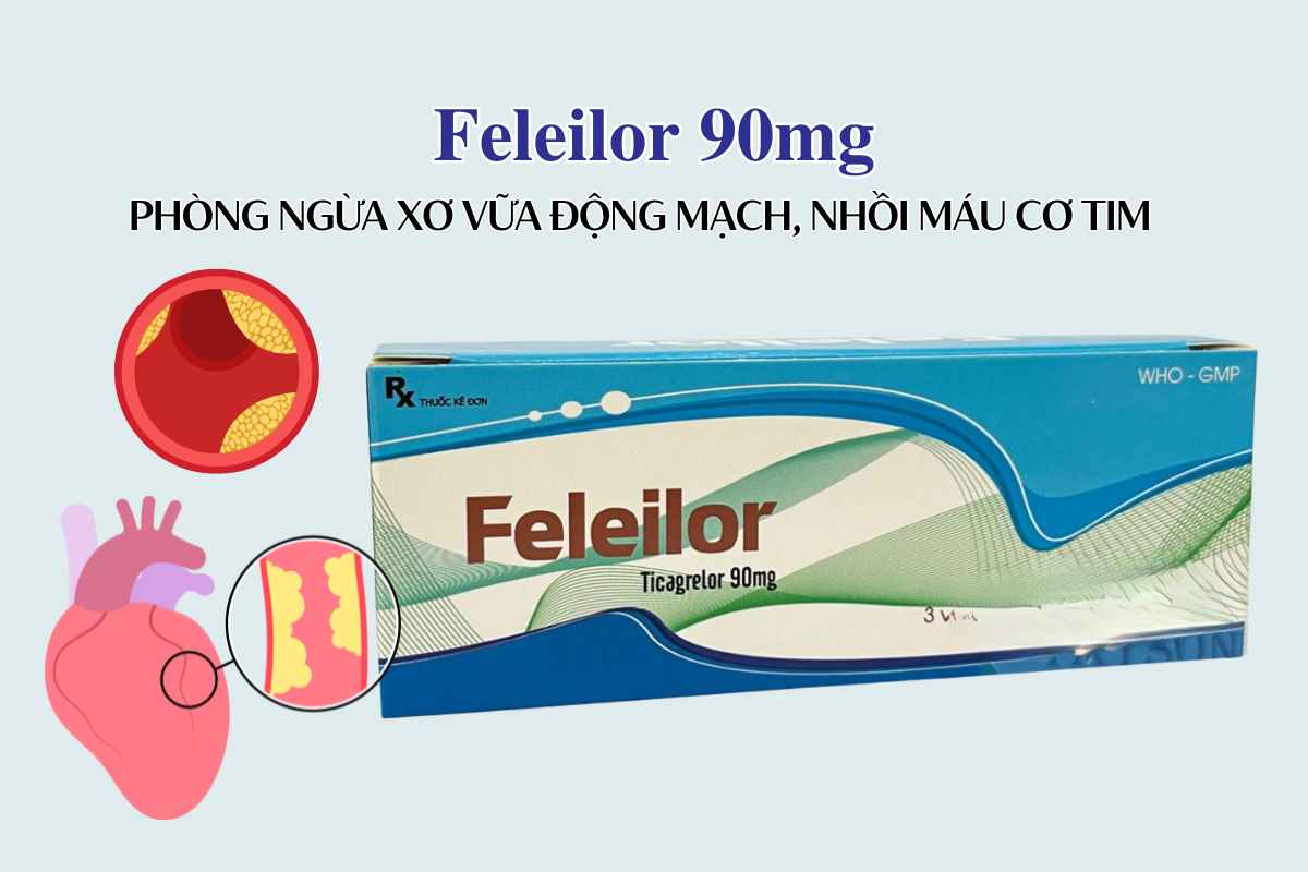 Feleilor 90mg phòng ngừa xơ vữa động mạch, nhồi máu cơ tim