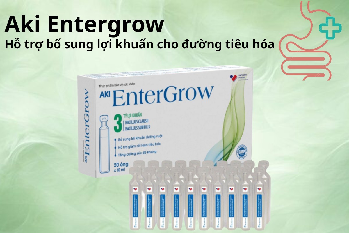 Aki Entergrow bổ sung lợi khuẩn cho đường tiêu hóa