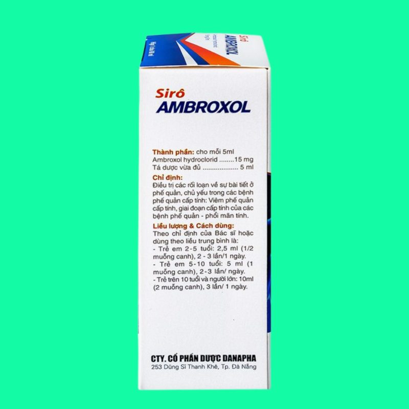 Thuốc Ambroxol Danapha 60ml điều trị viêm phế quản, hen phế quản