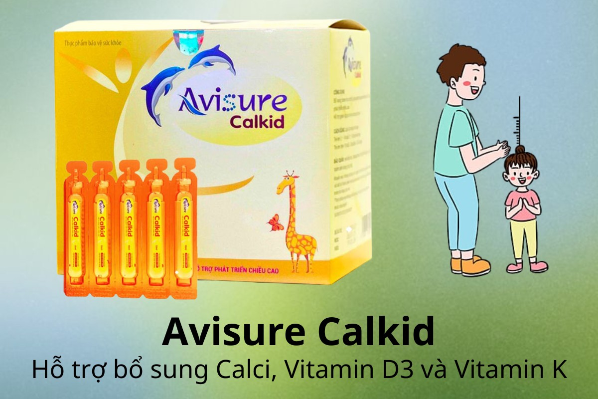 Avisure Calkid hỗ trợ bổ sung Calci, Vitamin D3 và vitamin K