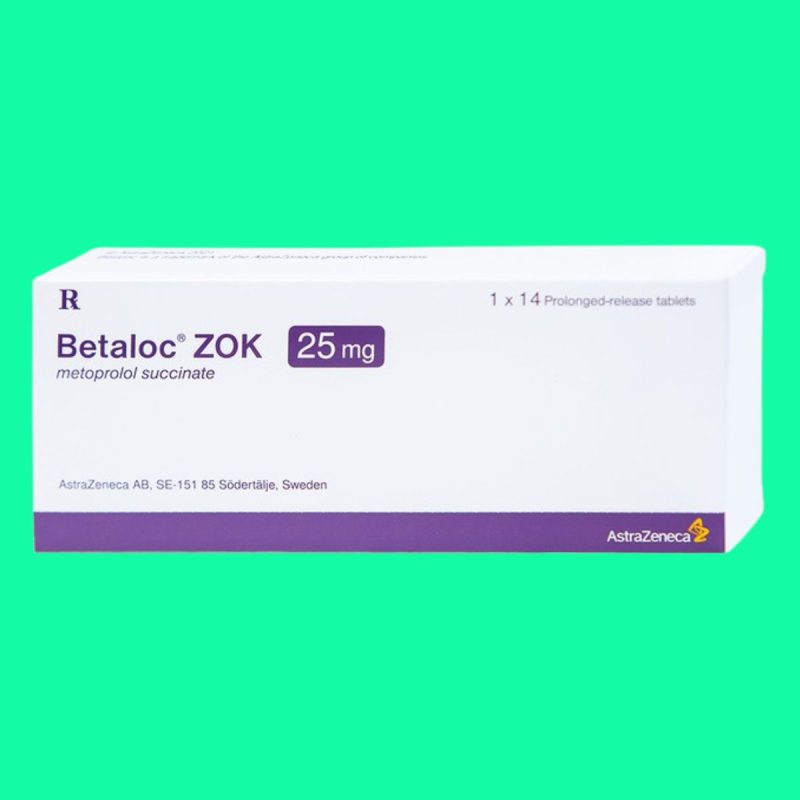 Thuốc Betaloc Zok 25mg kiểm soát huyết áp, điều trị đau thắt ngực