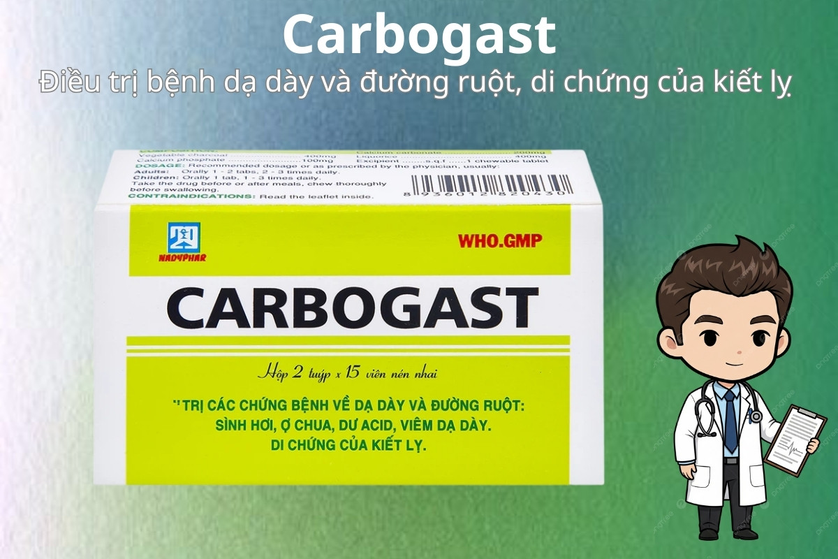 Carbogast 12 Carbogast điều trị bệnh dạ dày và đường ruột, di chứng của kiết lỵ