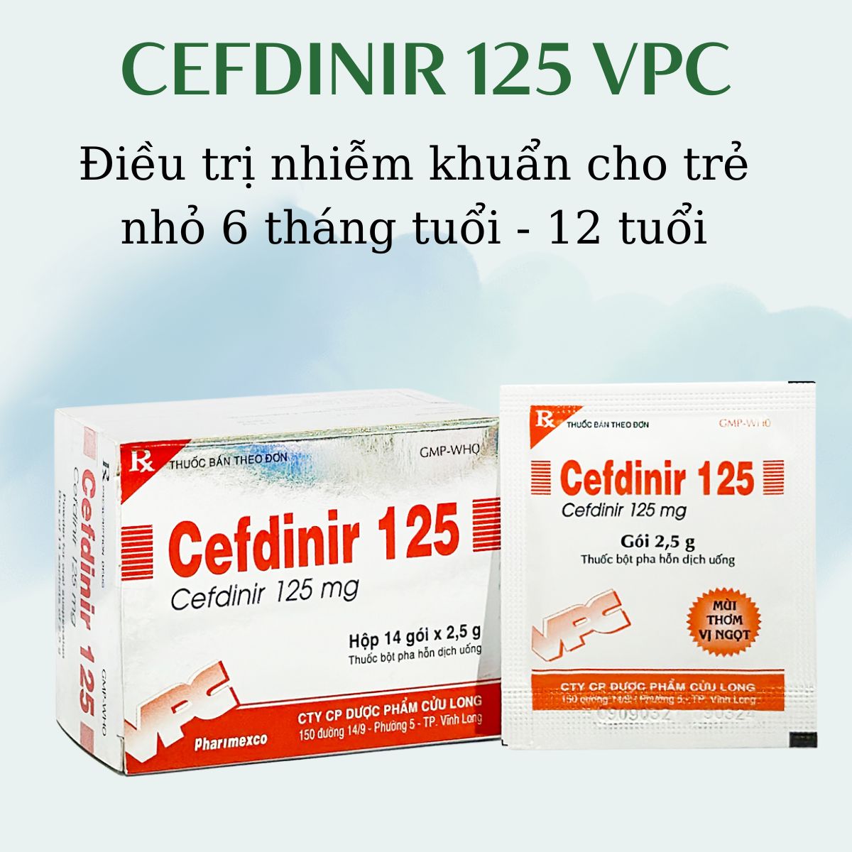 Cefdinir 125 VPC 12 Cefdinir 125 VPC điều trị nhiễm khuẩn
