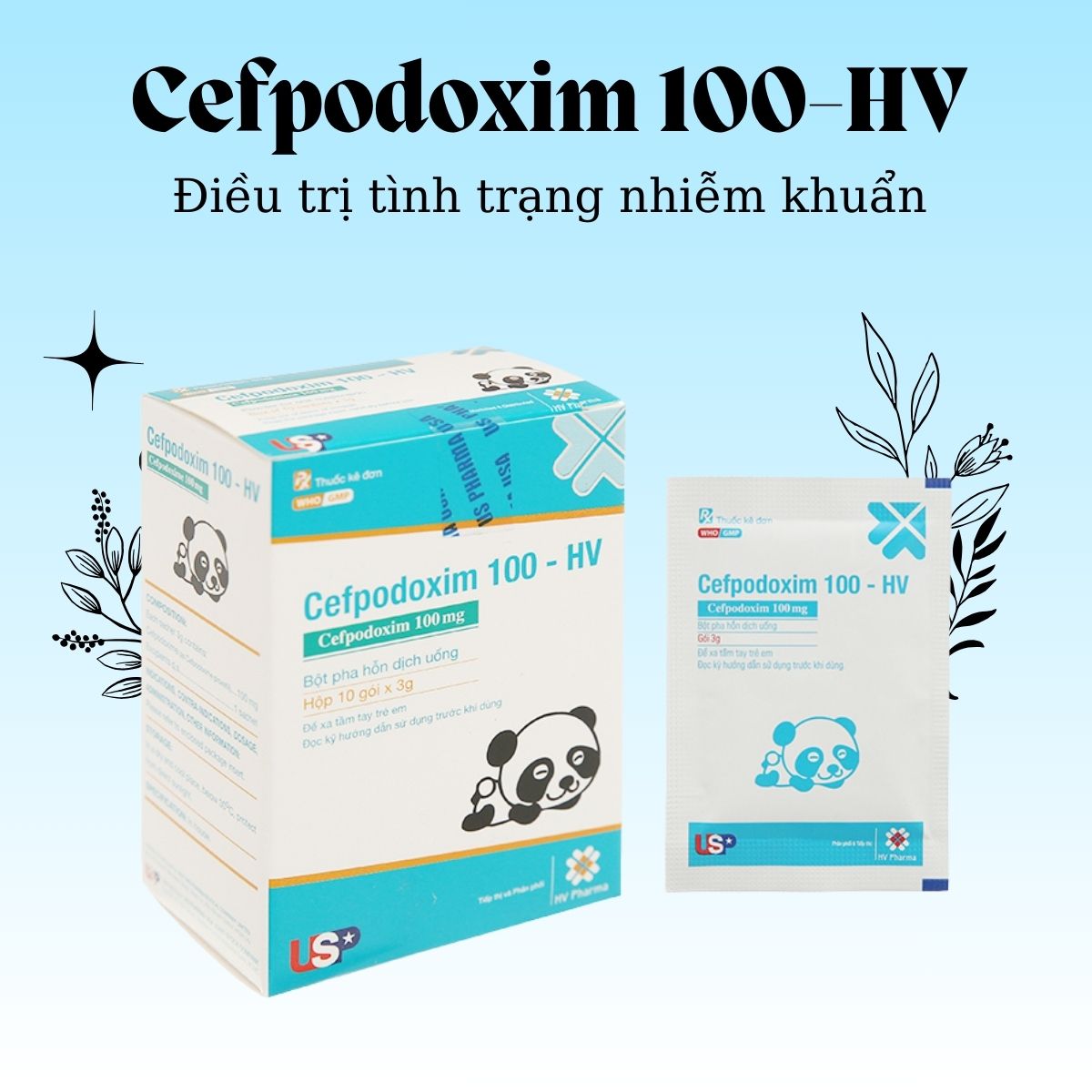 Cefpodoxim 100-HV 14 Cefpodoxim 100-HV điều trị nhiễm khuẩn