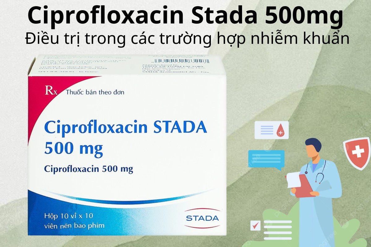 Ciprofloxacin Stada 500mg điều trị nhiễm khuẩn