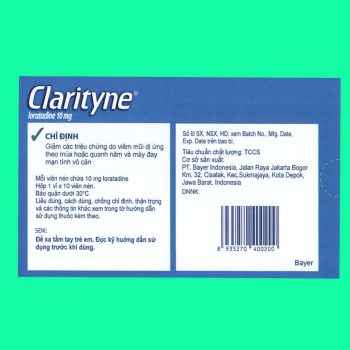Thuốc Clarityne MSD có tác dụng giảm các triệu chứng viêm mũi dị ứng