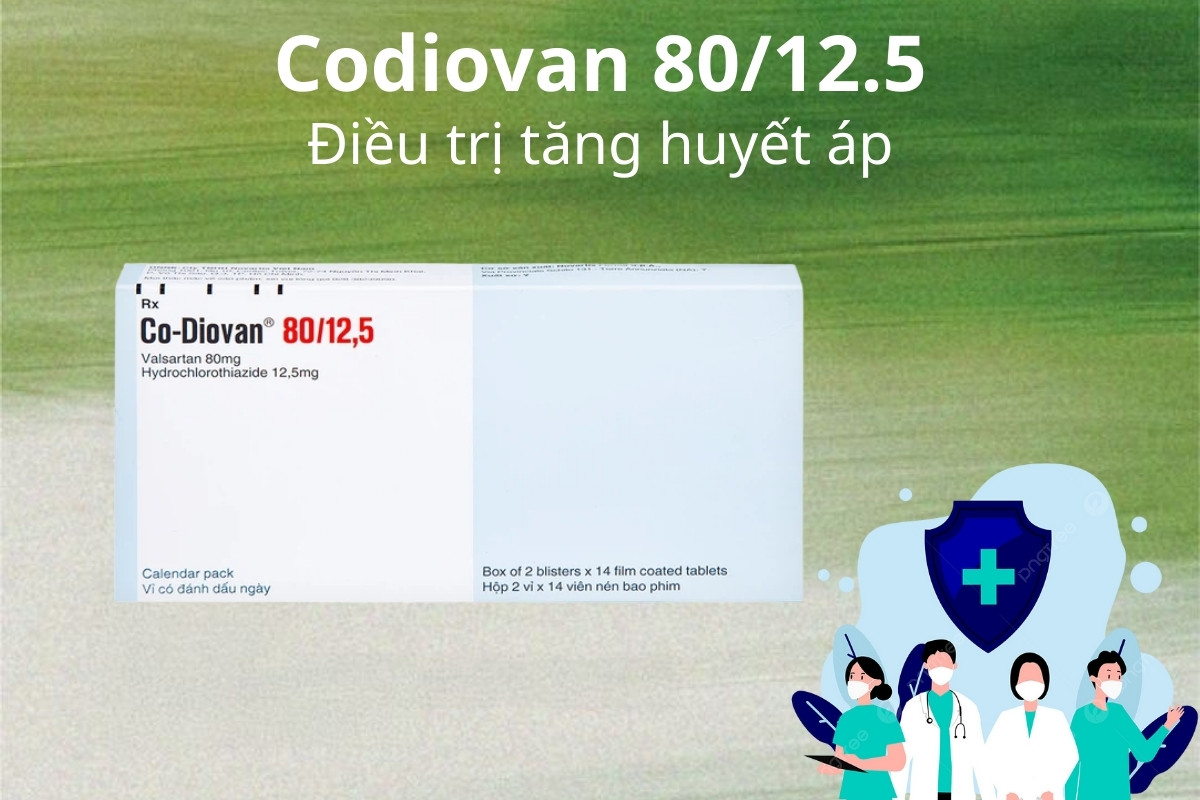 Codiovan 80/12.5 11 Codiovan 80/12.5 điều trị tăng huyết áp
