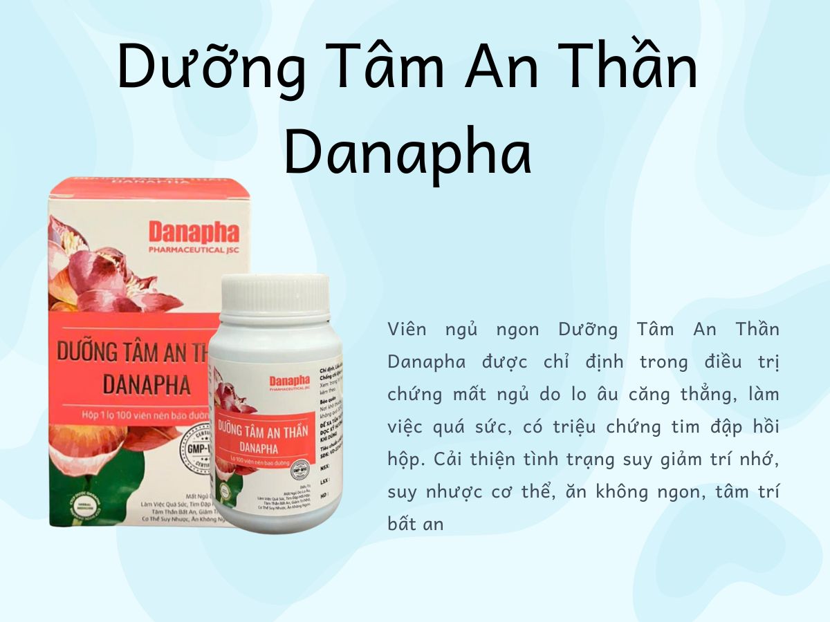 Dưỡng Tâm An Thần Danapha 16 Dưỡng Tâm An Thần Danapha hỗ trợ an thần ngủ ngon