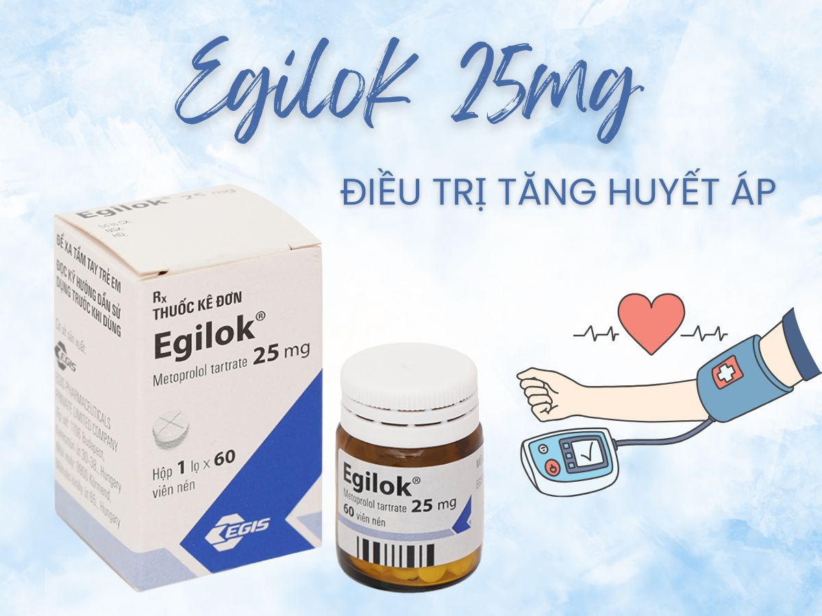 Egilok 25mg 11 Egilok 25mg điều trị tăng huyết áp, rối loạn nhịp tim