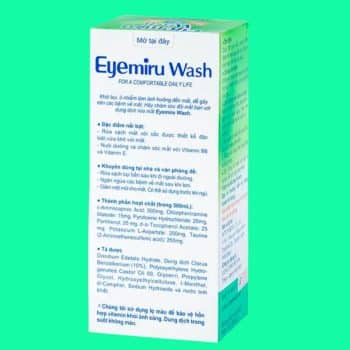 Dung dịch rửa mắt Eyemiru Wash Nitto Medic có tác dụng giúp làm sạch mắt