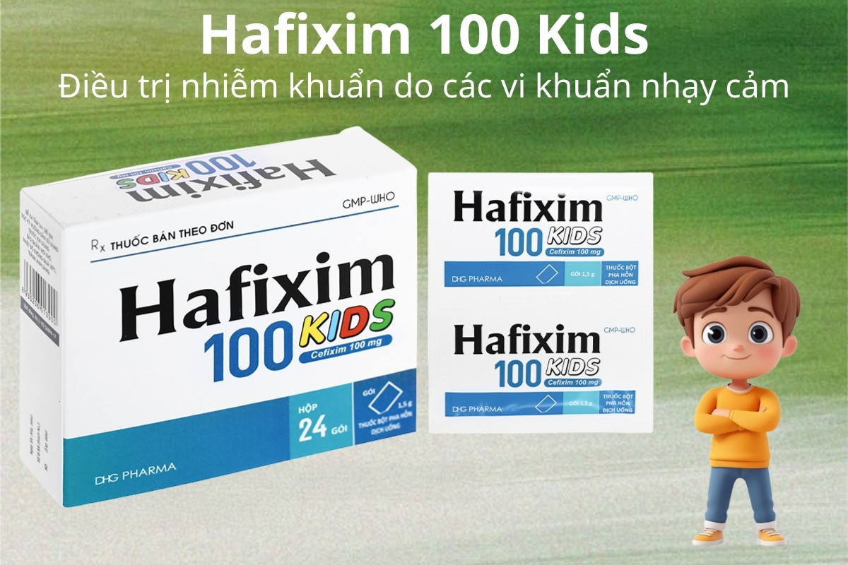 Hafixim 100 Kids 8 Hafixim 100 Kids điều trị nhiễm khuẩn