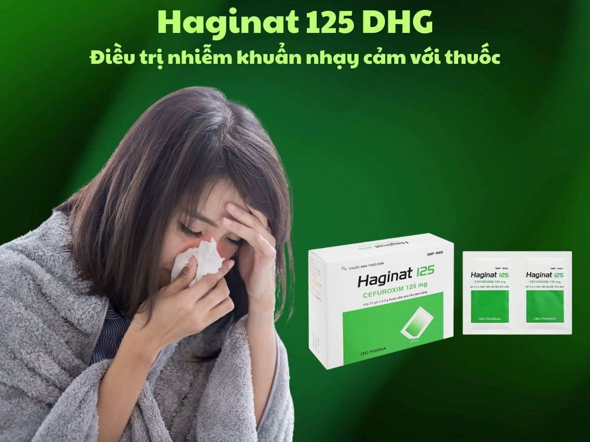 Haginat 125 DHG 10 Thuốc Haginat 125 DHG có tác dụng điều trị các nhiễm khuẩn nhạy cảm
