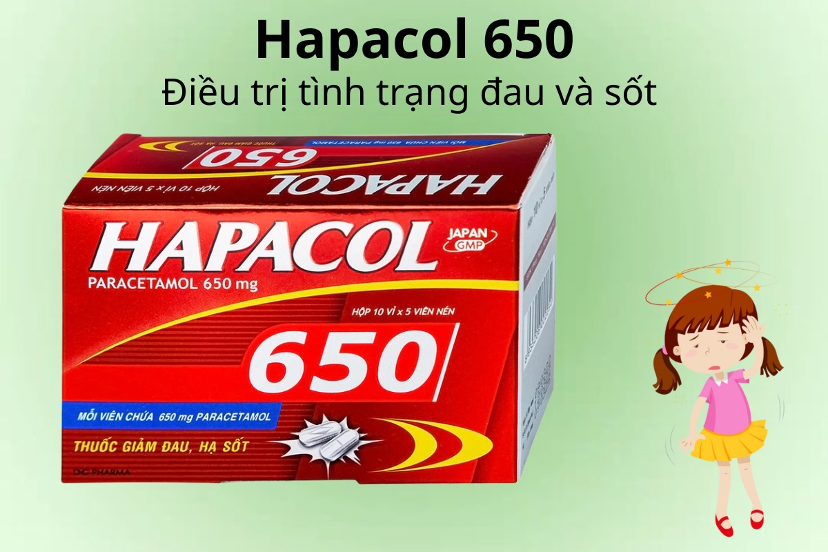 Hapacol 650 điều trị tình trạng đau và sốt