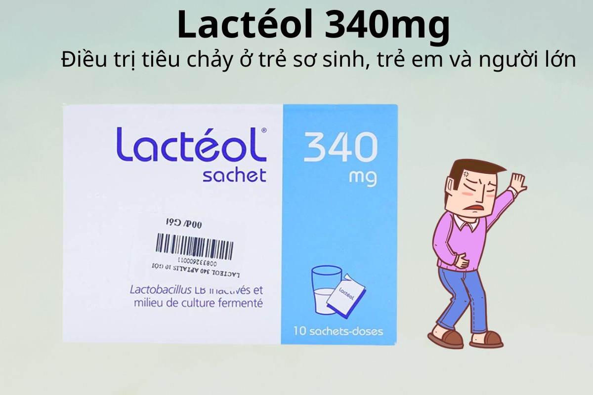 Lactéol 340mg 10 Lactéol 340mg điều trị tiêu chảy ở trẻ sơ sinh, trẻ em và người lớn