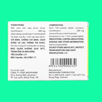 Levofloxacin 500 mg Imexpharm