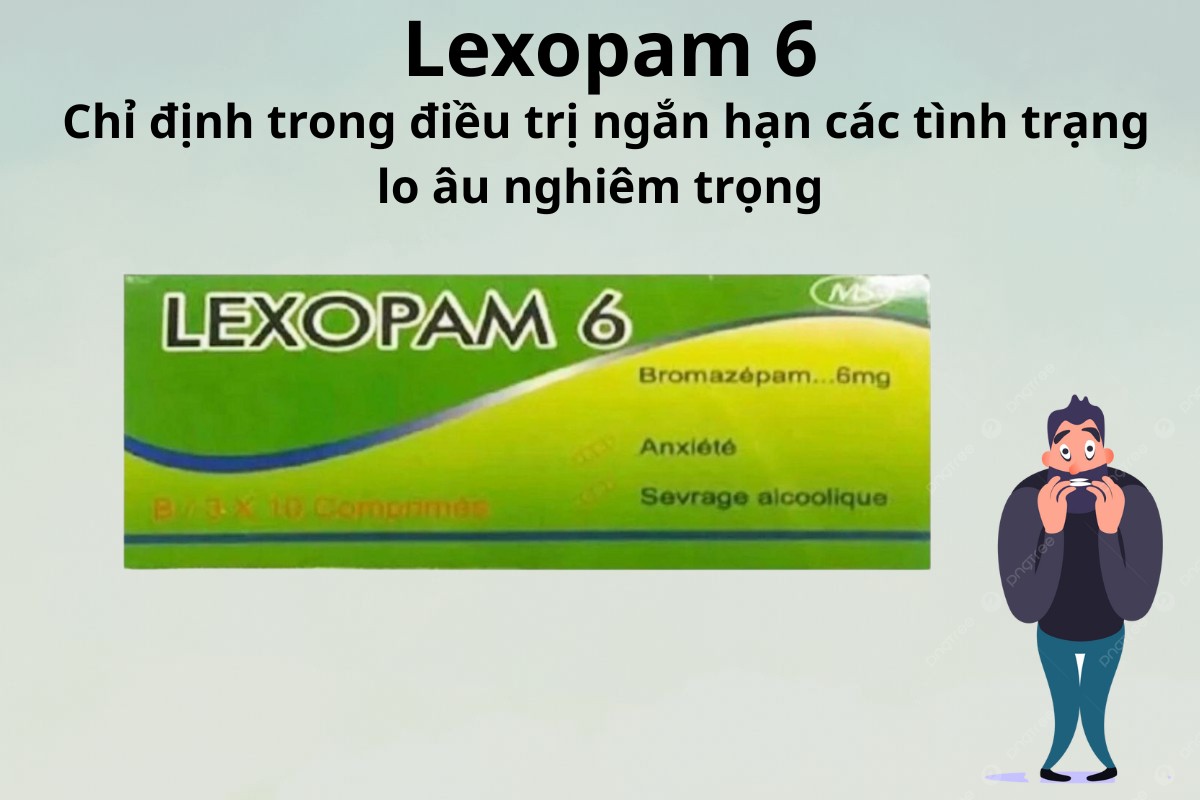 Lexopam 6 8 Lexopam 6 chỉ định trong điều trị ngắn hạn các tình trạng lo âu nghiêm trọng