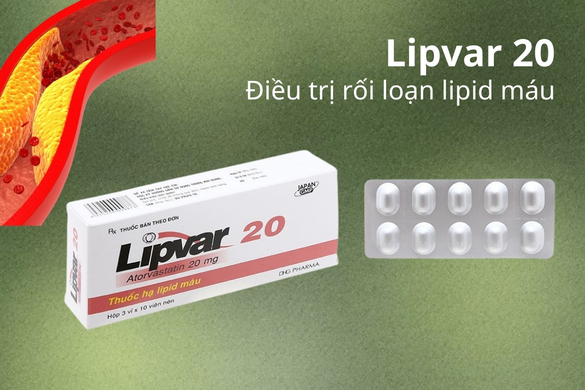 Lipvar 20 11 Lipvar 20 điều trị rối loạn lipid